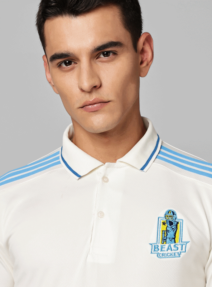 Men Colourblocked Polo Collar T-shirt