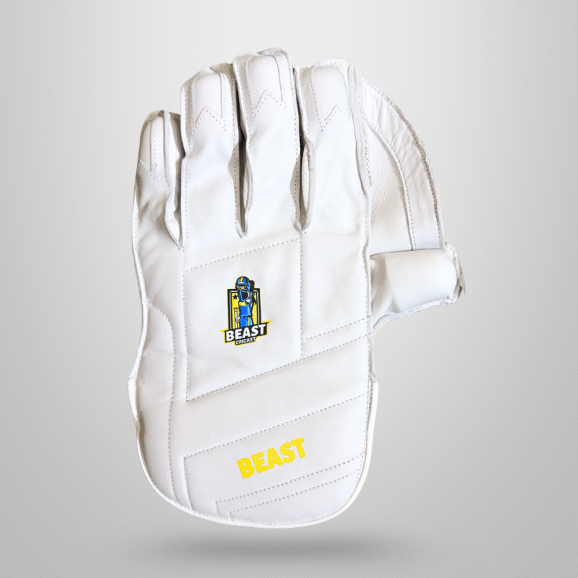 Men Leather Wicket Keeping Gloves | White