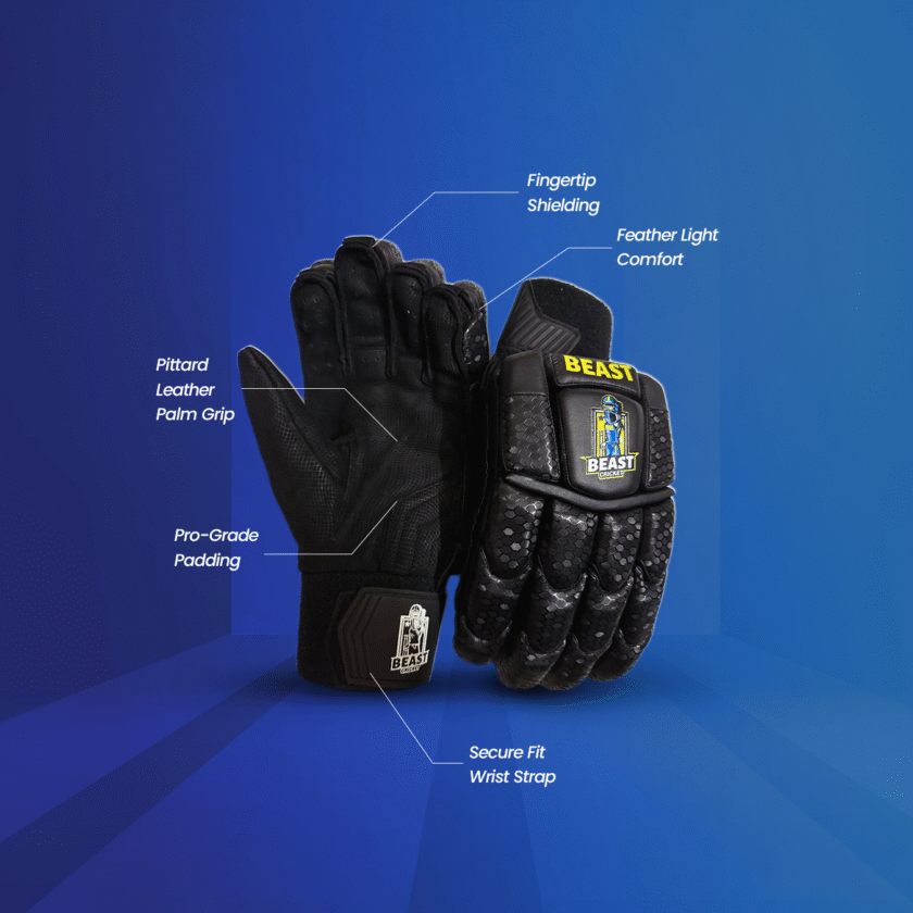 Black Cut Batting Gloves | Black - Image 2