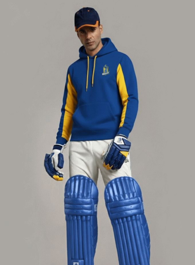 Men’s Pullover Hoodie | Royal Blue & Yellow