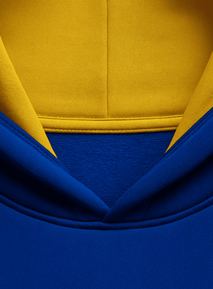 Men’s Pullover Hoodie | Royal Blue & Yellow