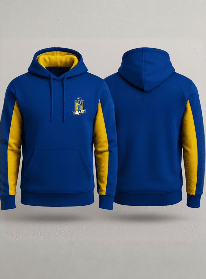 Men’s Pullover Hoodie | Royal Blue & Yellow