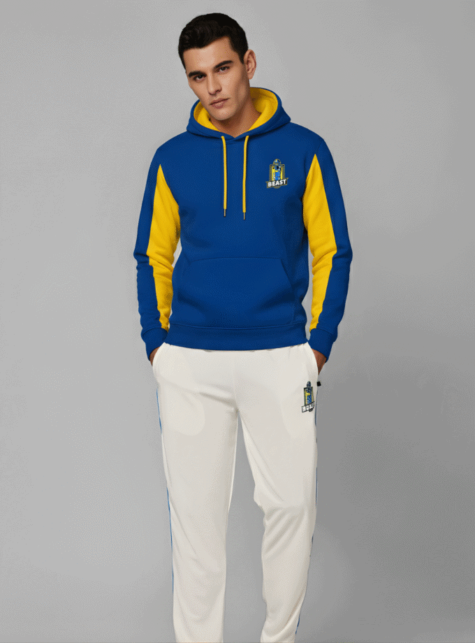 Men’s Pullover Hoodie | Royal Blue & Yellow